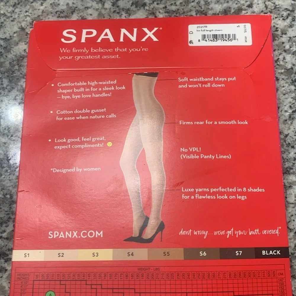 Spanx Womens  full length Firm Believer Sheers Shaper Tights Shade S6 Size D